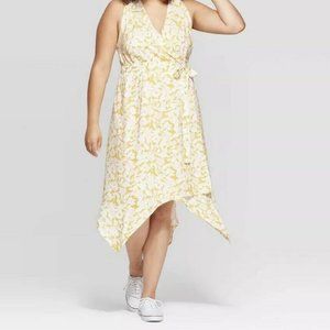 AVA VIV Floral Print Sleeveless V-Neck Wrap Dress